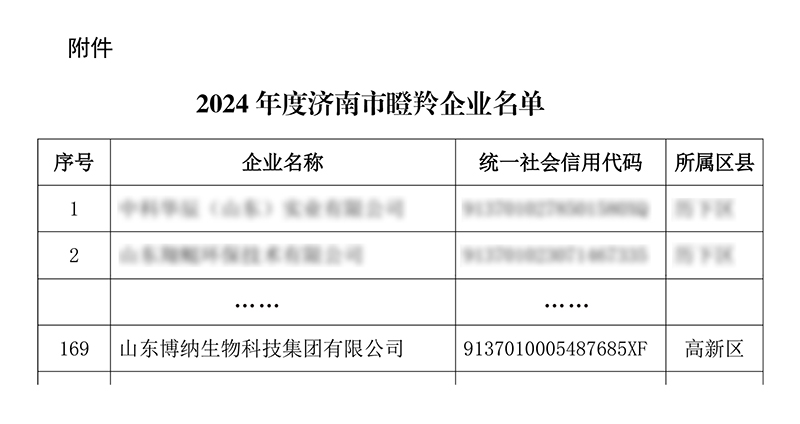 2024年度濟(jì)南市瞪羚企業(yè)名單